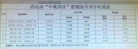 清远高铁站增开多趟列车